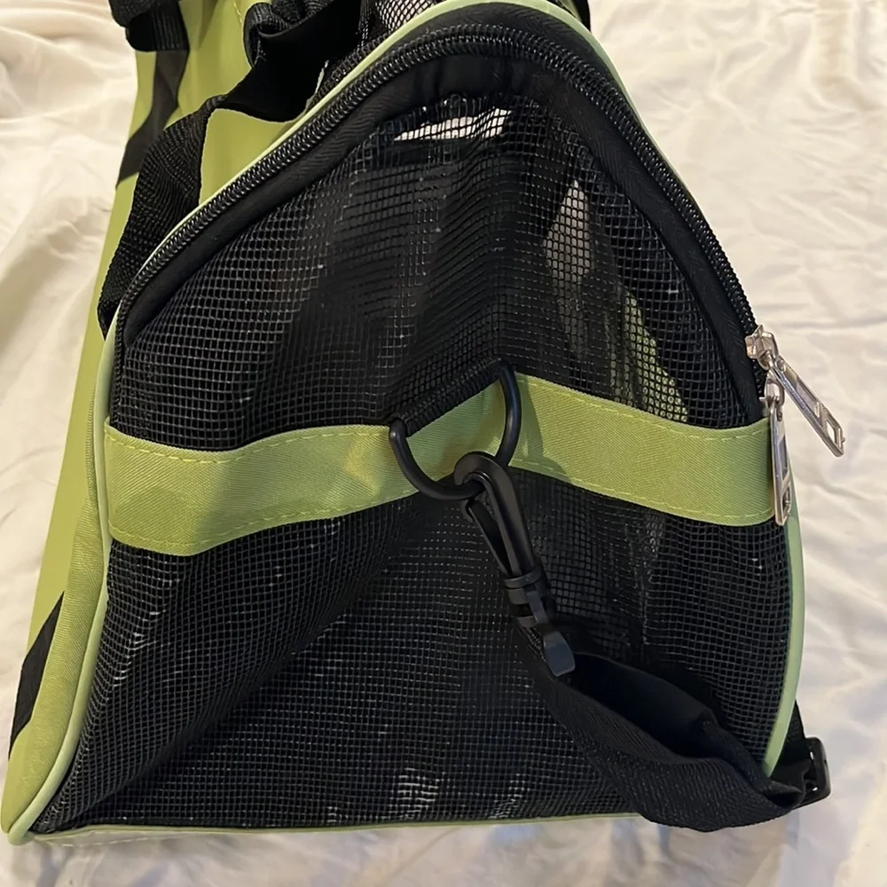 Small Pet Carrier with removable adjustable shoulder strap and phone pocket